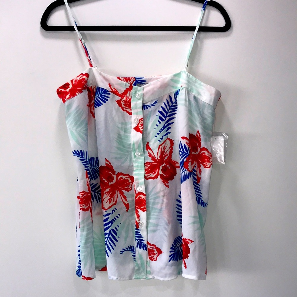 Hawaiian Print Adjustable Strap Tank